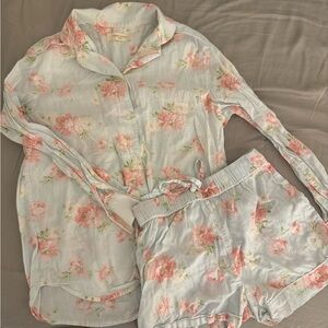 Floral Pajama Set with Pink Flowers from Japan